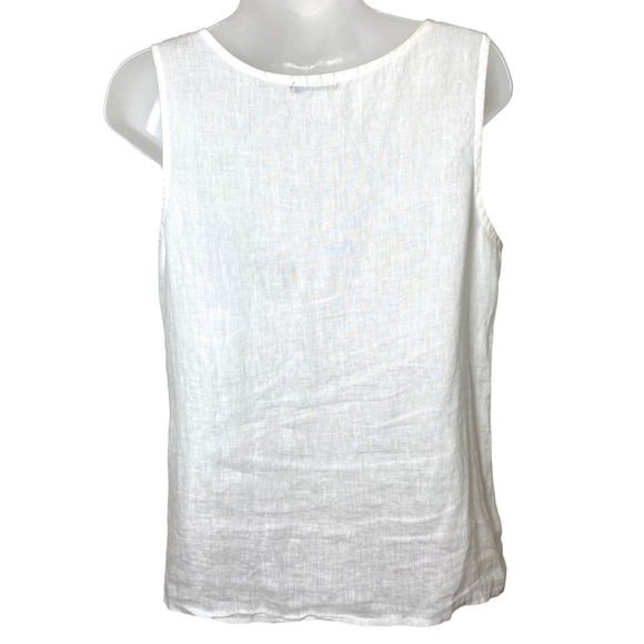 Lungo L’Arno‎ Linen Made in Italy Sleeveless Top, White, Size Small - Picture 4 of 9